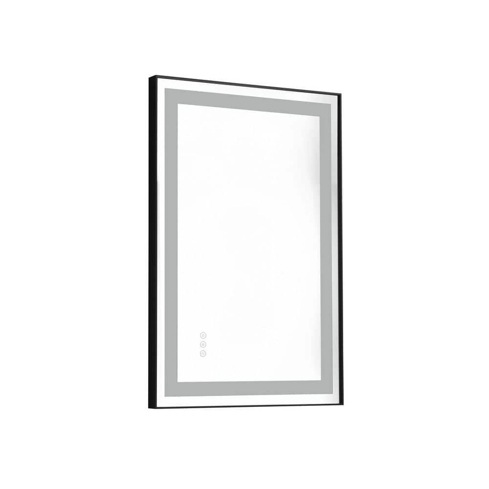 24 in. W x 36 in. H Rectangular Framed Dimmable Wall Mounted Mirror