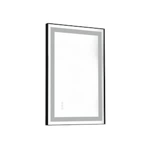 24 in. W x 36 in. H Rectangular Framed Dimmable Wall Mounted Mirror Anti-Fog Bathroom Vanity Mirror