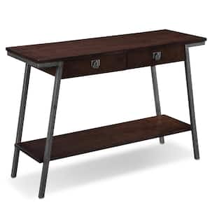 Empiria 45 in. Deep Walnut/Gray Standard Rectangle Wood Console Table with Drawers