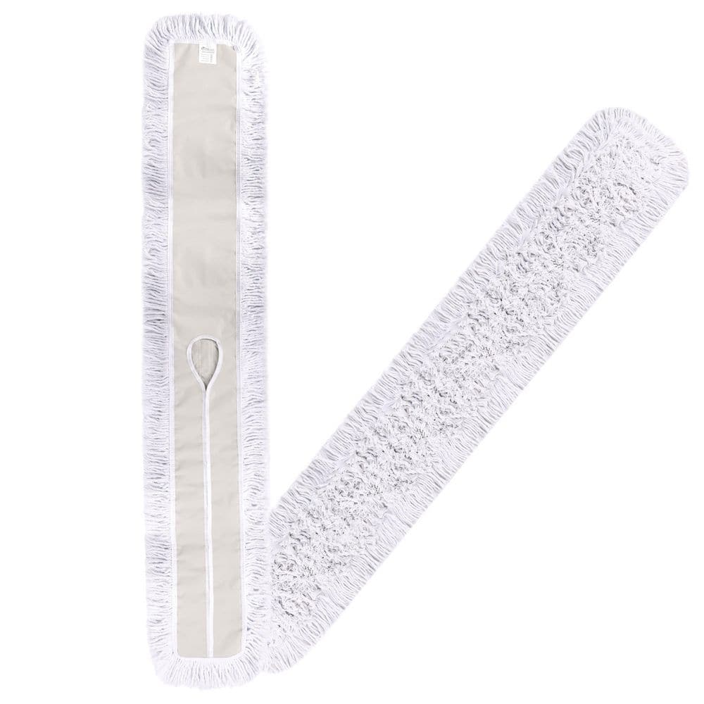 48 in. Cut-End Flat Blended Dust Mop Replacement Heads, Commercial and Residential Floor Cleaning Mop Refills (2-Pack)