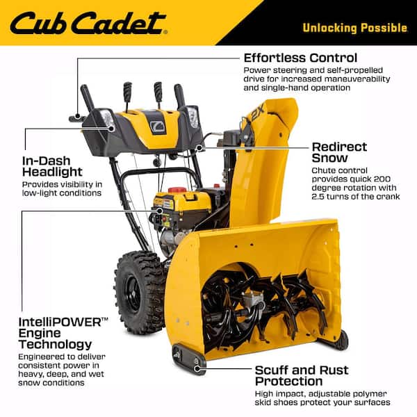 2X 26 in. 243cc IntelliPower Two-Stage Electric Start Gas Snow Blower with Power Steering and Steel Chute