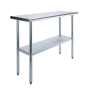 18 in. x 48 in. Stainless Steel Kitchen Utility Table with Adjustable Bottom Shelf