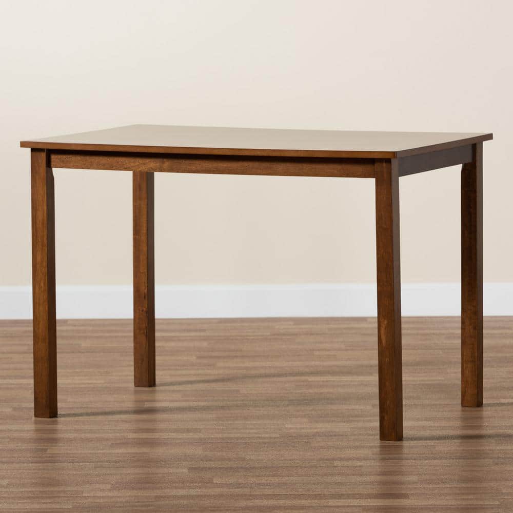 Eveline Walnut Brown Wood 43-Inch Rectangular Dining Table