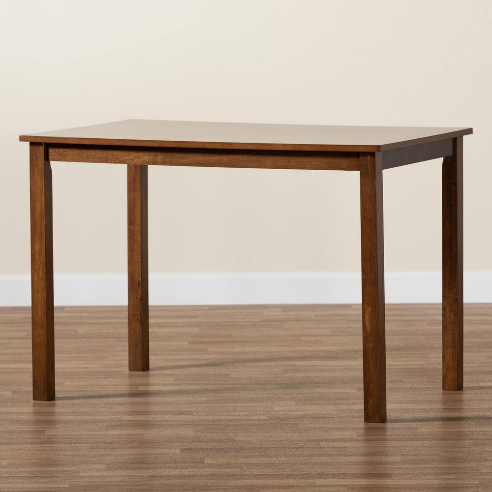 Eveline Walnut Brown Wood 43-Inch Rectangular Dining Table