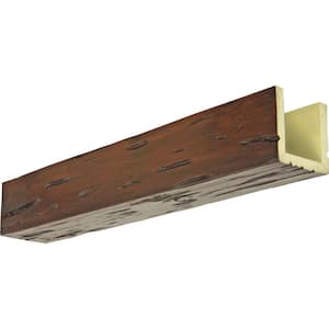 8 in. x 8 in. x 22 ft. 3-Sided (U-Beam) Pecky Cypress Premium Mahogany Faux Wood Ceiling Beam