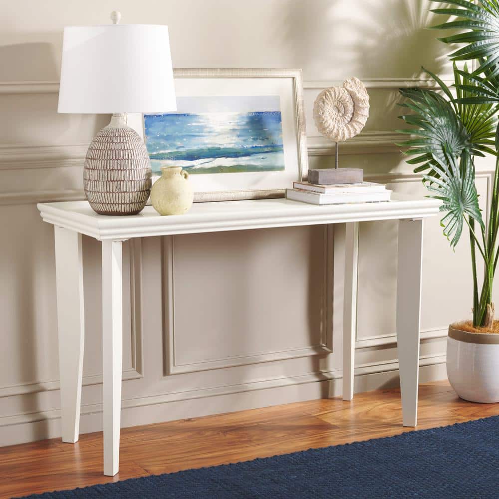Naios Ivory Rectangular Wood Console Table