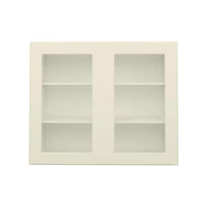 30 in. W x 12 in. D x 30 in. H in Antique White Ready to Assemble Wall Kitchen Cabinet with No Glasses
