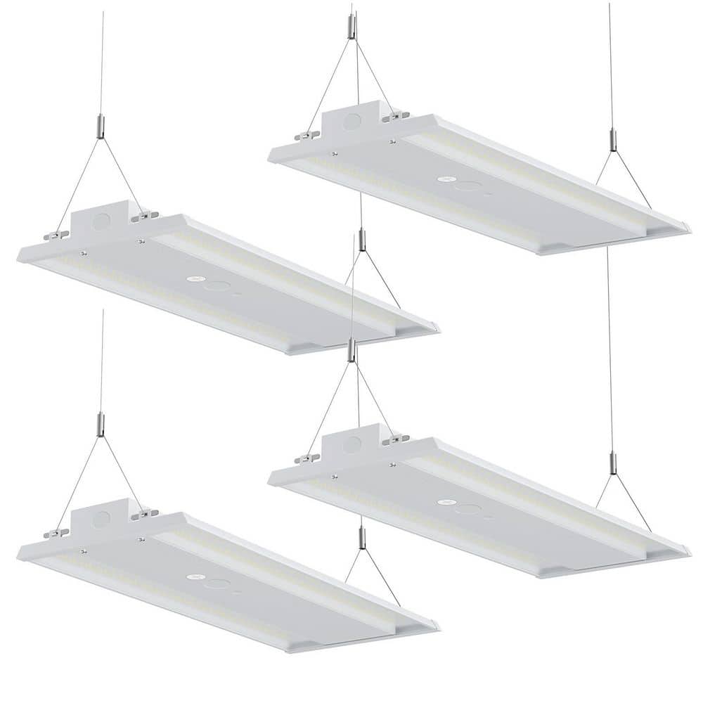 Energy Efficient 4-Pack 2.96 ft. 1000-Watt Equivalent LED 0-10V Dimmable Polished White High Bay Light 5000K price history on PriceWatchPro