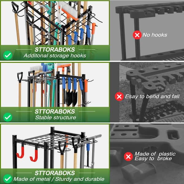Sttoraboks 3-Tier Garden Tool Organizer Yard Tool Tower Rack with