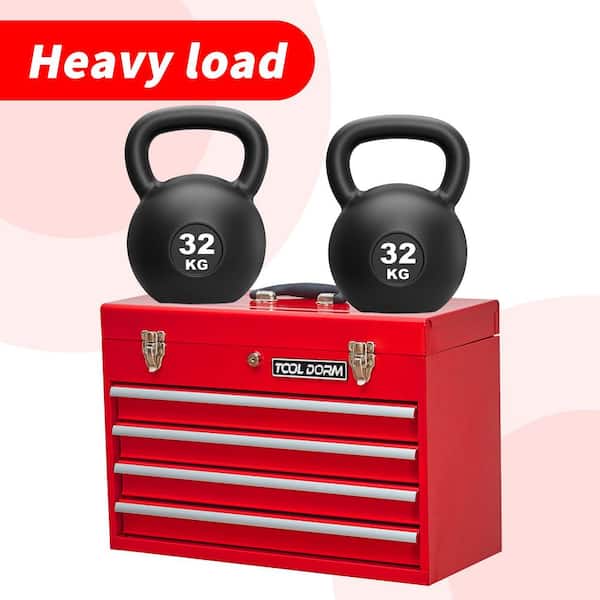 Indomitus 4-Drawer Metal Tool Box (8.8 in. W) - Steel Chest with