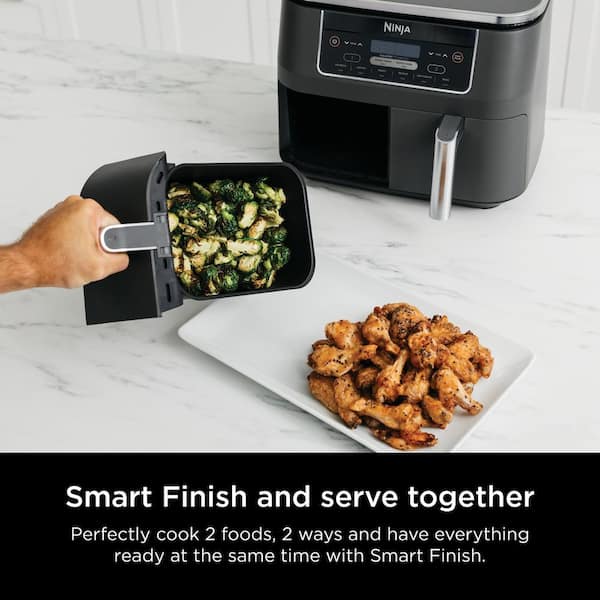 NINJA Foodi 6-in-1 8 Qt. Black 2-Basket Air Fryer with DualZone Technology  DZ201 - The Home Depot