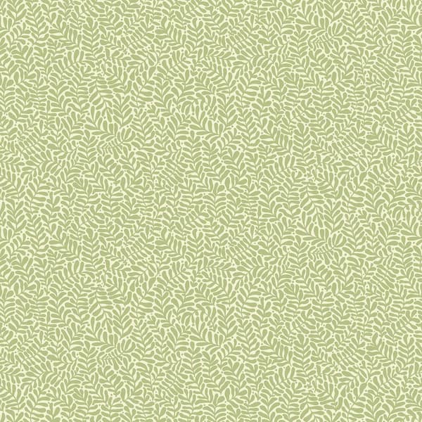Anna Light Green Fern Trail Non Woven Paper Wallpaper Sample
