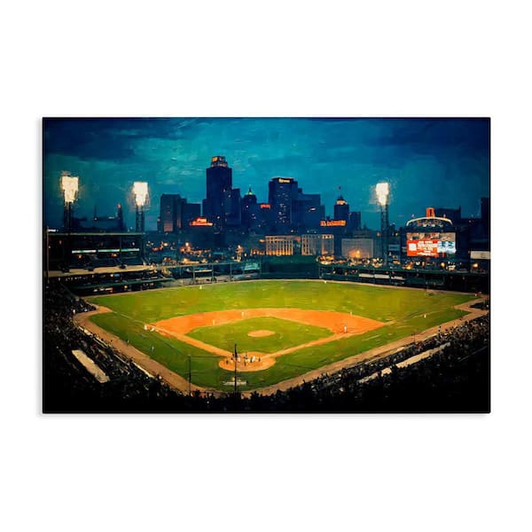 Baseball Stadium at Night by Arlington Prints Unframed Sports Graphic Art Print 16 in. x 24 in.