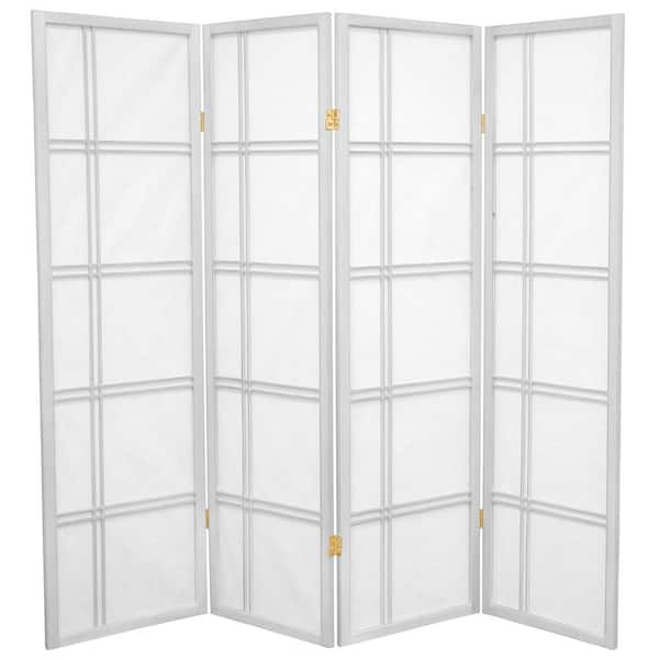 RED LANTERN 5 ft. White 4-Panel Room Divider