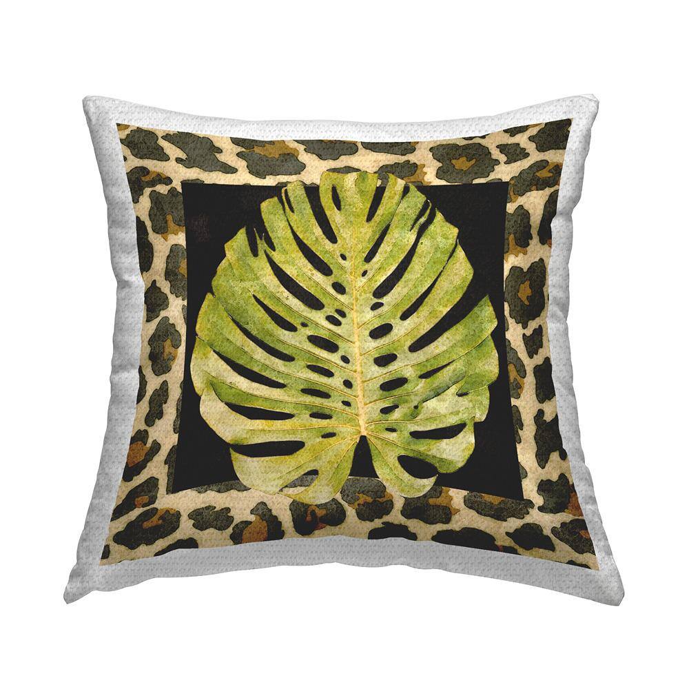 Animal Patterned Monstera Green Square Outdoor Throw Pillow price history on PriceWatchPro