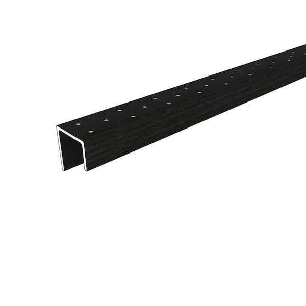 Alusions 1.63 in. x 1.5 in. x 8 ft. Indian Ebony Composite Aluminum Perforated Starting Trim for 1 in. Board