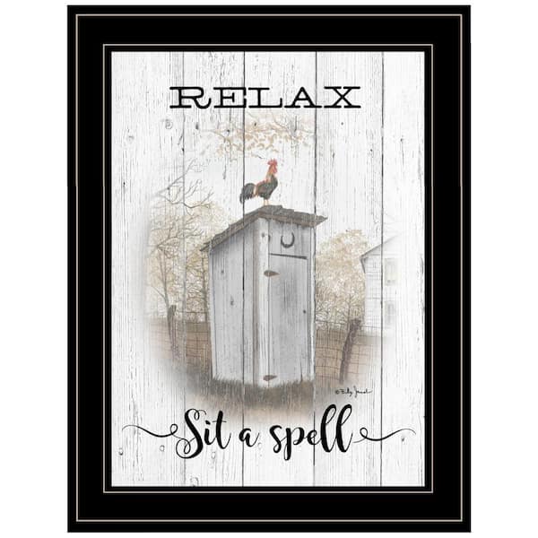 HomeRoots Charlie Relax Sit a Spell 1-Piece Framed Wall Art 19 in. x 15 in.