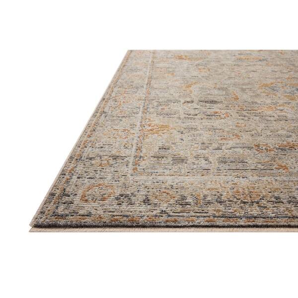 Milena Charcoal / Apricot 4 ft. x 10 ft. Traditional Runner Rug