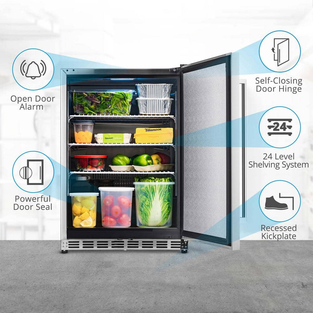 24" Stainless Steel Built-in Beverage Refrigerator with Energy Star