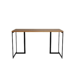 Lexington 53.15 in. Maple Cream Computer Desk with Metal Base