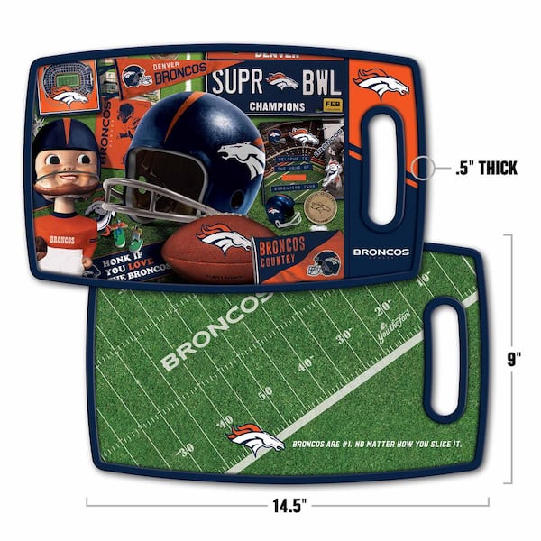 YouTheFan 2500010 NFL Denver Broncos Retro Series Cutting Board