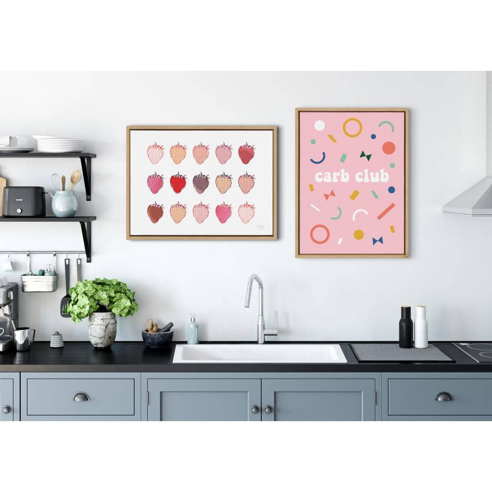 Natural Strawberry Fields Abstract Canvas Print with Polystyrene Frame
