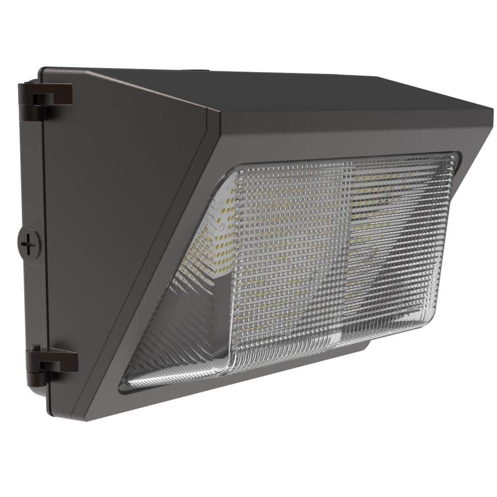 J&H LED 450-Watt Equivalent Integrated LED Bronze Dimmable Outdoor Wall Pack Light, Selectable CCT 3000K/4000K/5000K