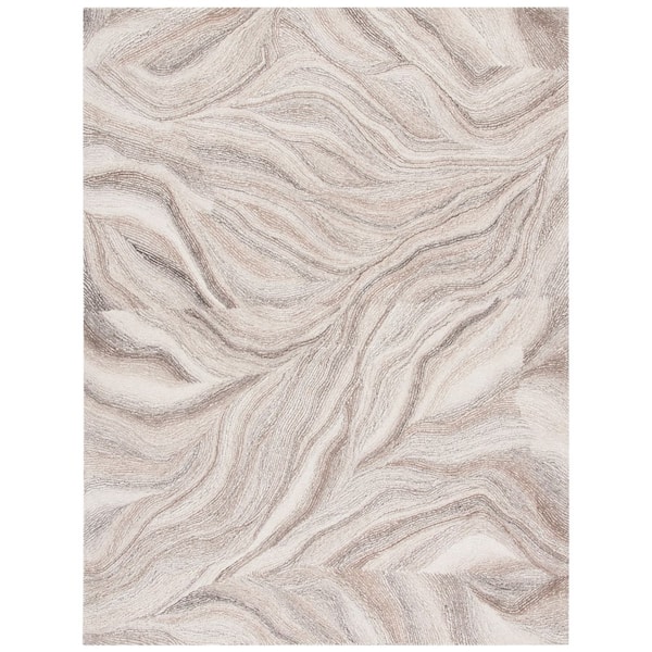 SAFAVIEH Metro Ivory/Brown 8 ft. x 10 ft. Abstract Gradient Area Rug