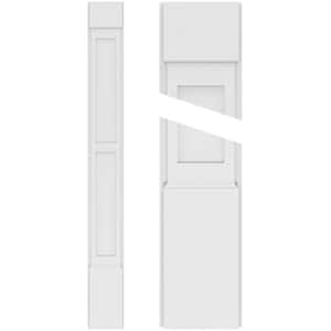2 in. x 6 in. x 72 in. 2-Equal Flat Panel PVC Pilaster Moulding with Standard Capital and Base (Pair)