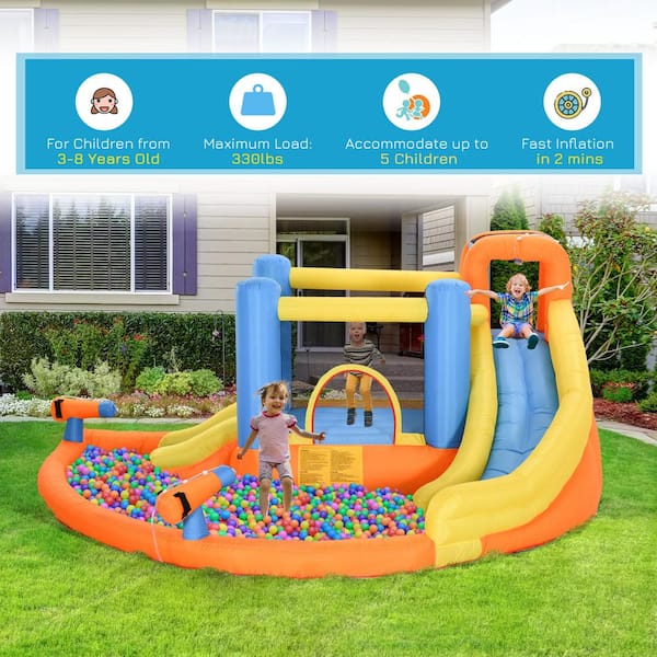 Misopily Kids Inflatable Water Slide 5-in-1 Bounce Jumping Castle