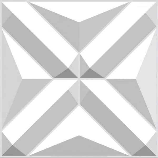 Dundee Deco Falkirk Ross 2/25 in. x 19.7 in. x 19.7 in. White PVC Shape 3D Decorative Wall Panel