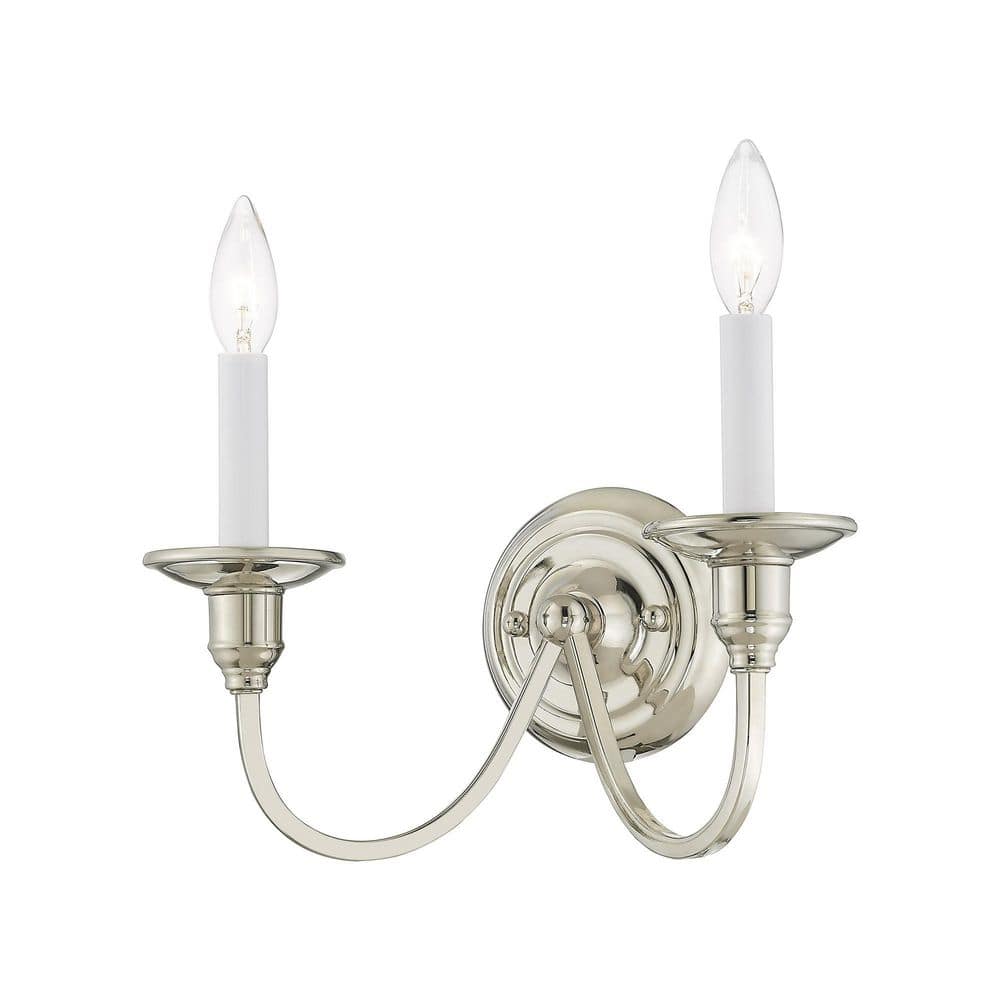 Polished Nickel Dual Light Traditional Wall Sconce