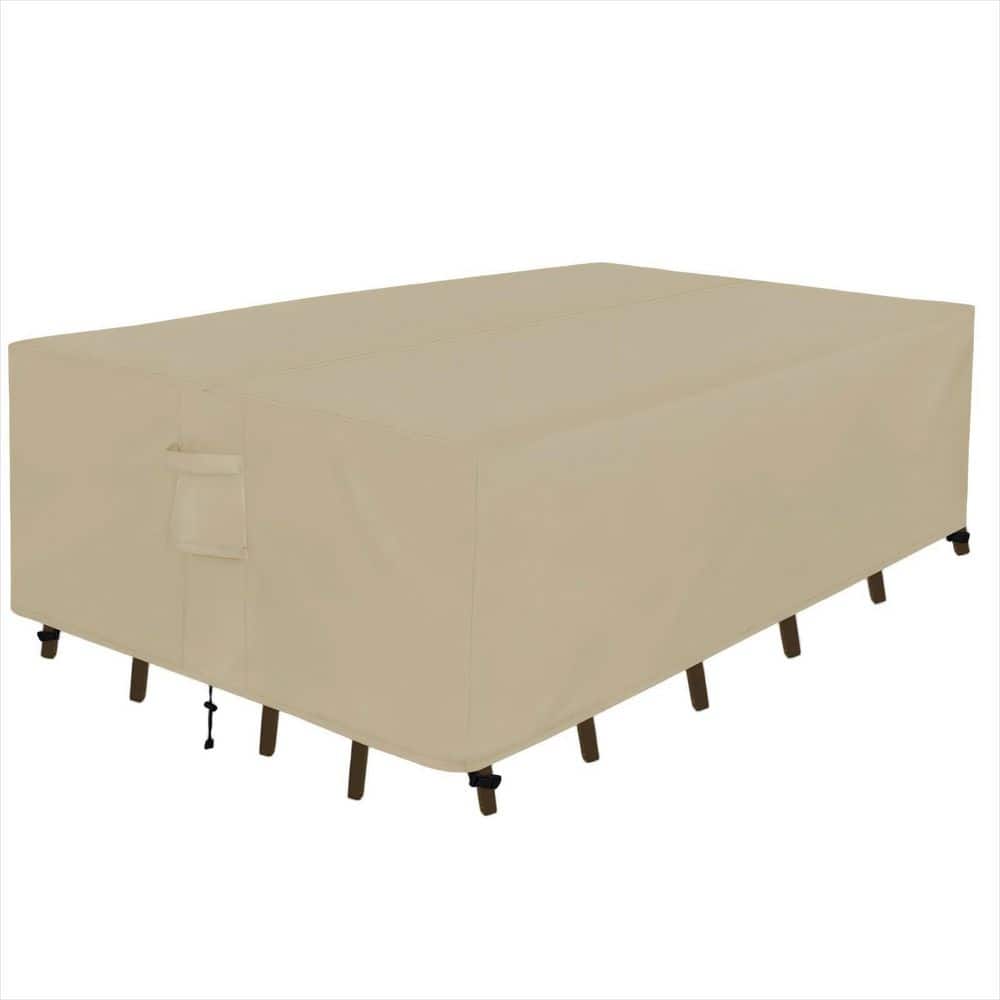 Rectangle Patio Furniture Cover, Waterproof and Anti-UV Outdoor Dining Table and Chair Cover, Brown price history on PriceWatchPro