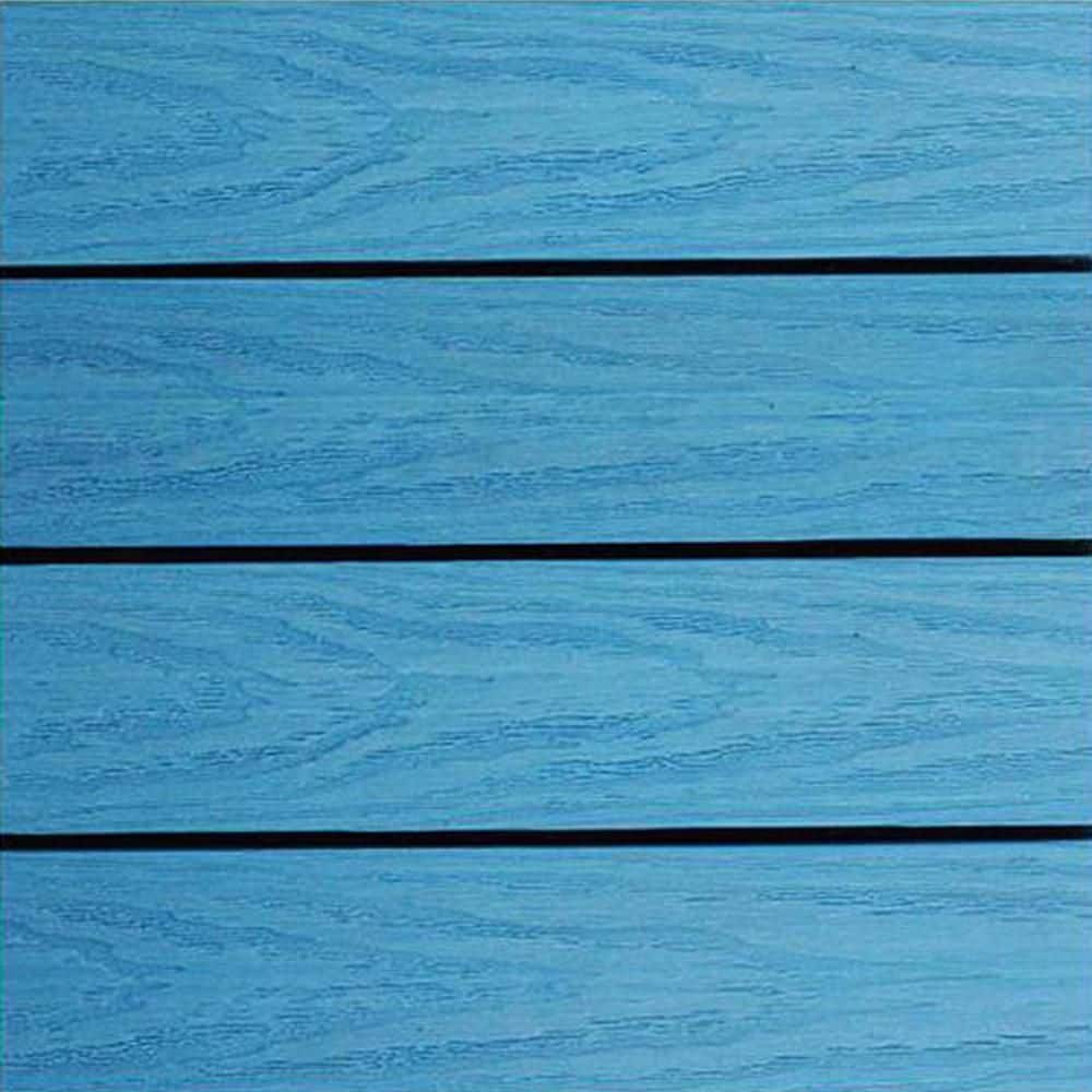 NewTechWood UltraShield Naturale 1 ft. x 1 ft. Quick Deck Outdoor Composite Deck Tile in Caribbean Blue (10 sq. ft. per box)