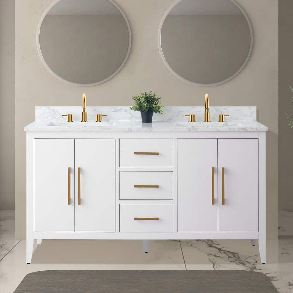 Reviews for Vanity Art 60 in. W x 22 in. D x 38 in. H Double Sink ...