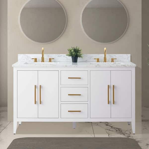 remodel 05 V.A. 『VANITY BOX』 DEERVALLEY 49 in. W x 22 in. D Engineered Stone White