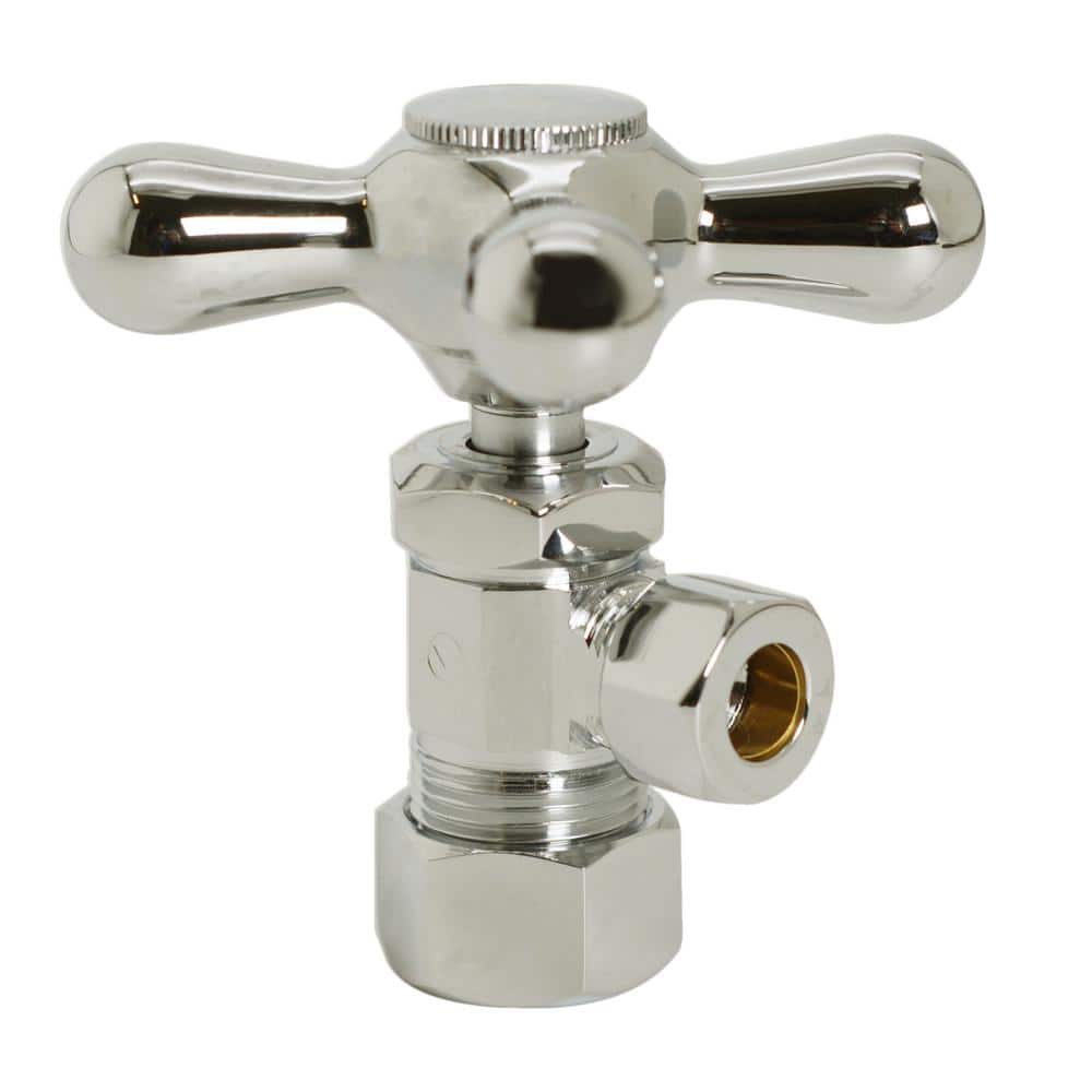 Westbrass Cross Handle Angle Stop Shut Off Valve, 1/2 in. Copper