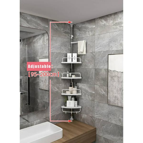 Dracelo Black 4-Tier Adjustable Shelves Shower Caddy Corner for Bathroom,  Bathtub Storage Organizer for Shampoo Accessories B09GVJBW2Q - The Home  Depot