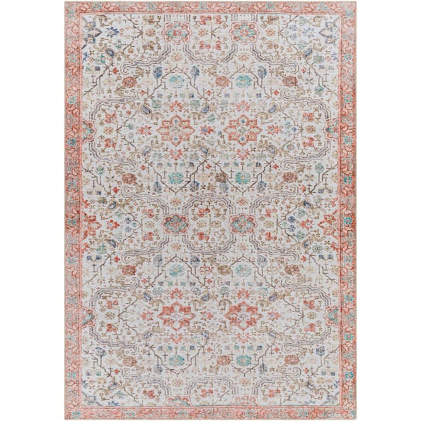 Livabliss Esme Cream/Multi 8 ft. x 10 ft. Indoor Machine-Washable Area Rug