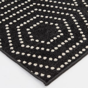 Tecopa Kaharie Black 9 ft. 10 in. x 12 ft. 10 in. Geometric Polypropylene Indoor/Outdoor Area Rug