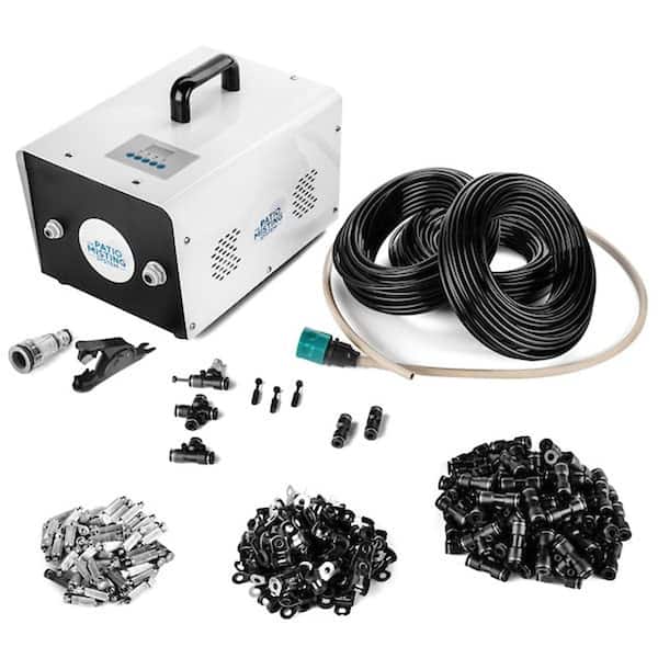 Lukvuzo Fine Water-Cooling Misting System Kit for Small to Midsize Patio, Backyard and Outdoor Spaces with 150 PSI Quiet Pump