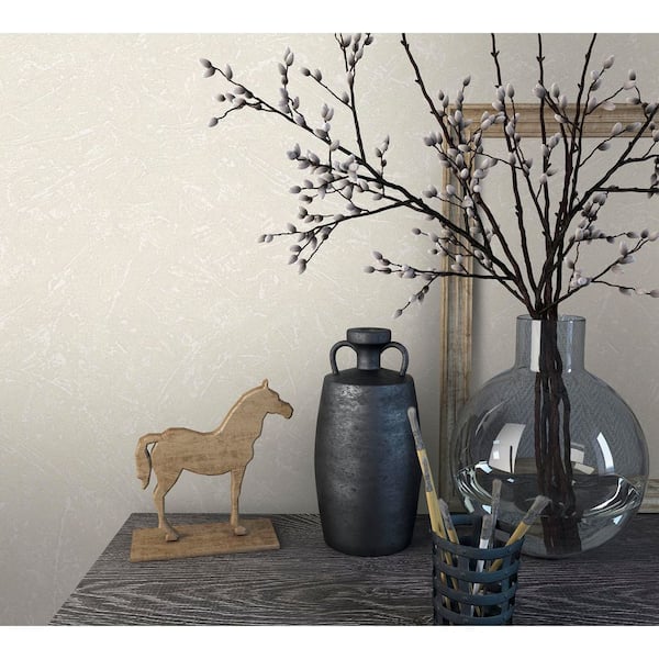 Textures Collection Beige Plaster Effect Matte Finish Vinyl on Non-woven Non-pasted Wallpaper Roll