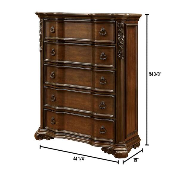 William's Home Furnishing Arcturus Brown Cherry Traditional Style Chest of Drawers