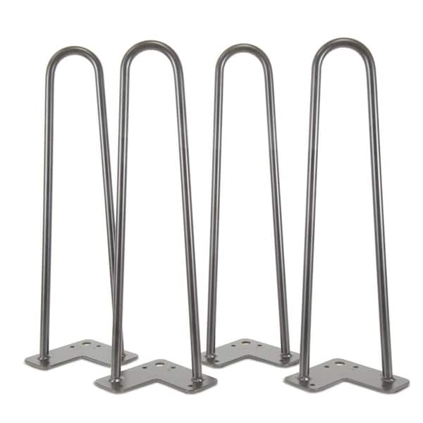 Black 16” 4 pcs Hairpin Legs/ Hair Pin Legs Set Steel Furniture Bench Desk Table 