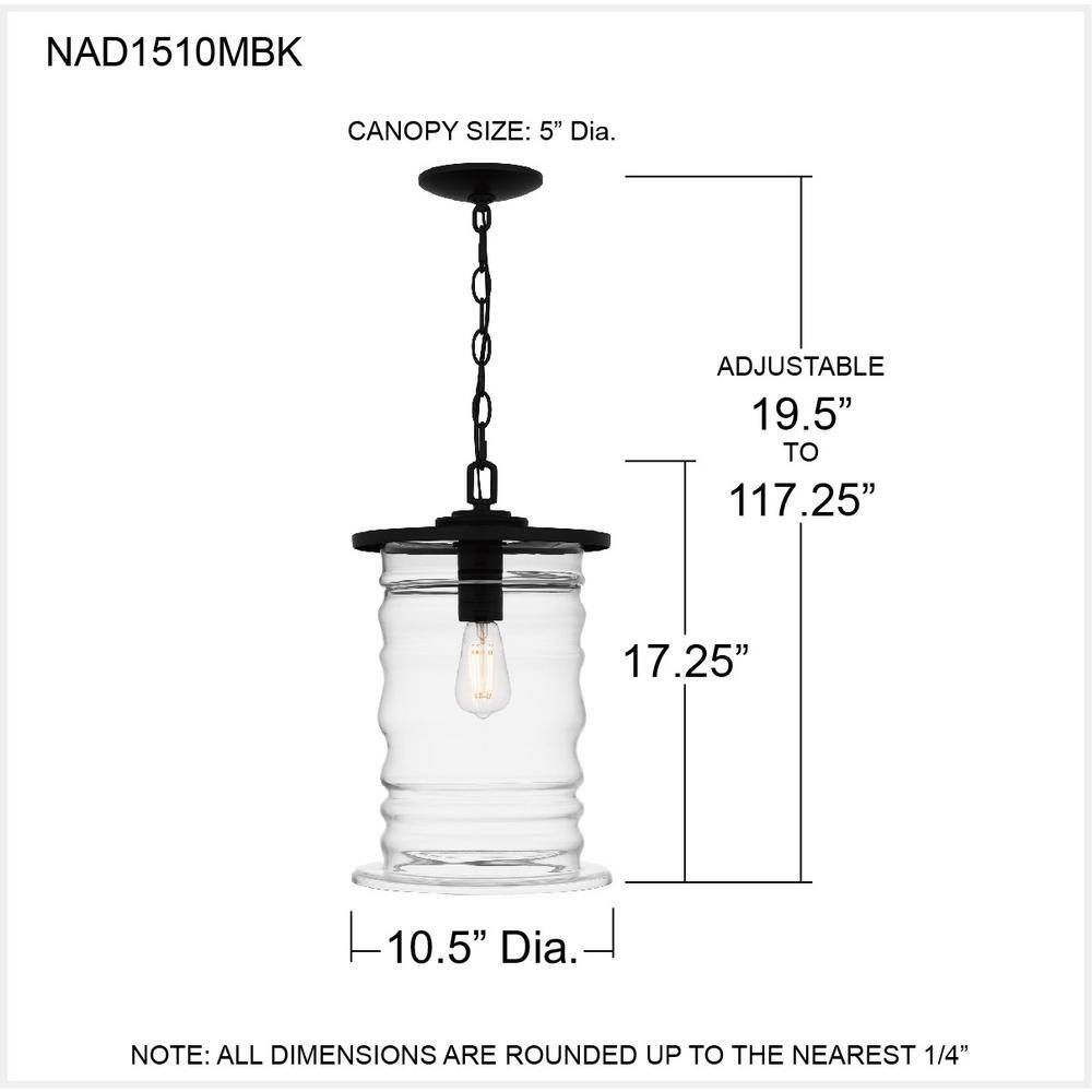 Noland Matte Black Glass Mini Pendant Light