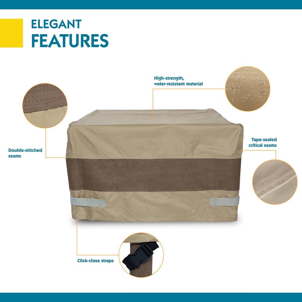 Tan Polyester Waterproof 50 Inch Square Fire Pit Cover