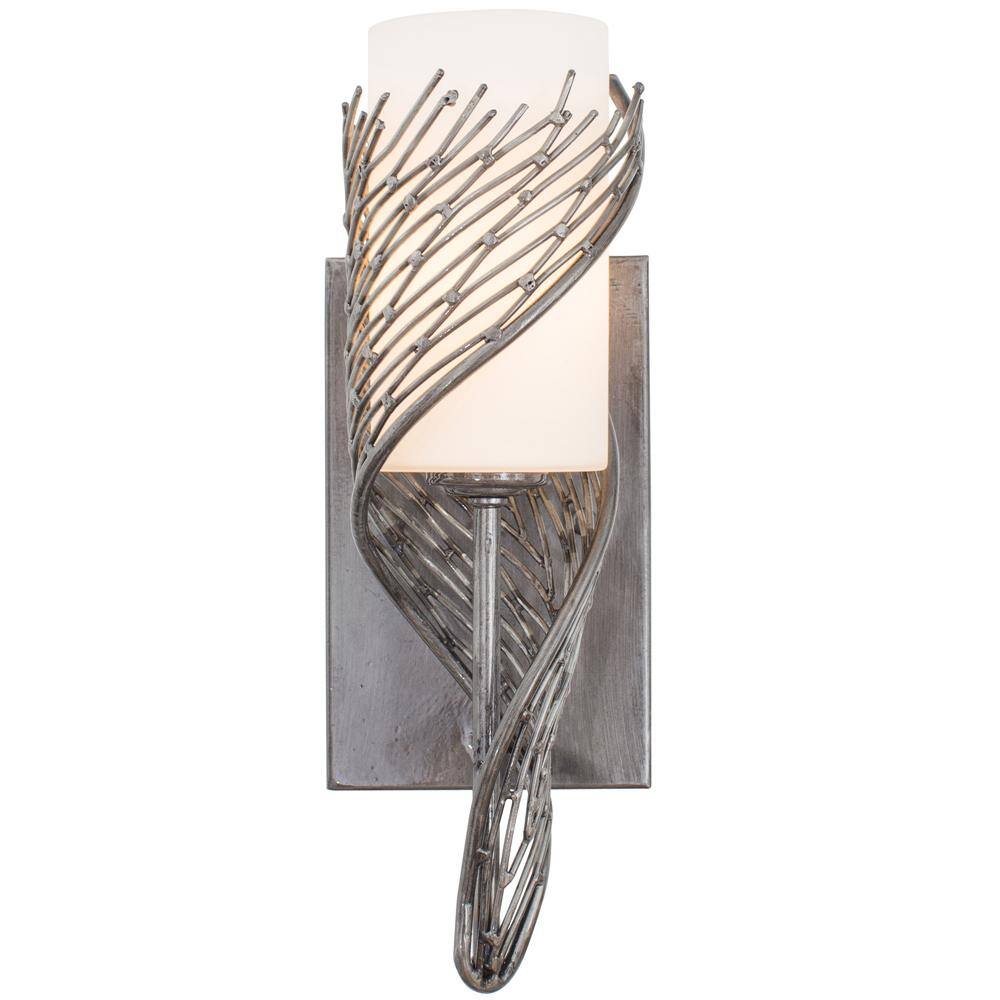 14" Silver Steel Dimmable Direct Wired Wall Sconce