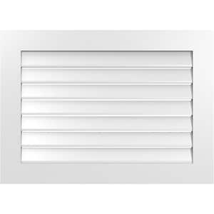 36" x 26" Vertical Surface Mount PVC Gable Vent: Functional with Standard Frame