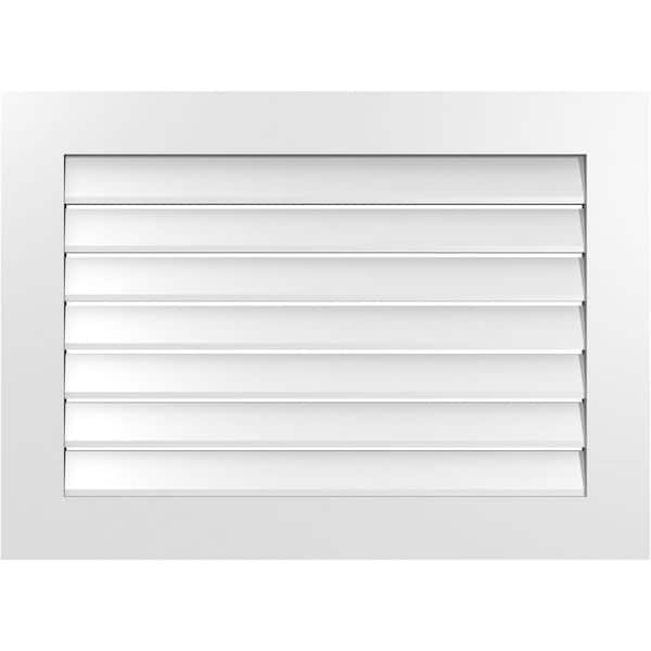 Ekena Millwork 36" x 26" Vertical Surface Mount PVC Gable Vent: Functional with Standard Frame