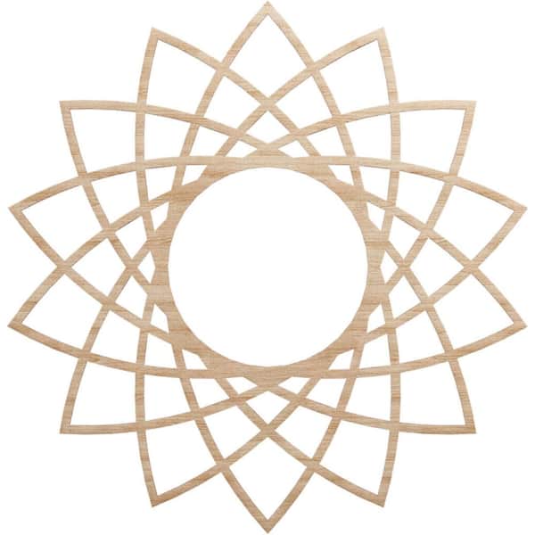 Ekena Millwork 30 in. x 30 in. x 1/4 in. Eleanor Wood Fretwork Pierced Ceiling Medallion, Alder
